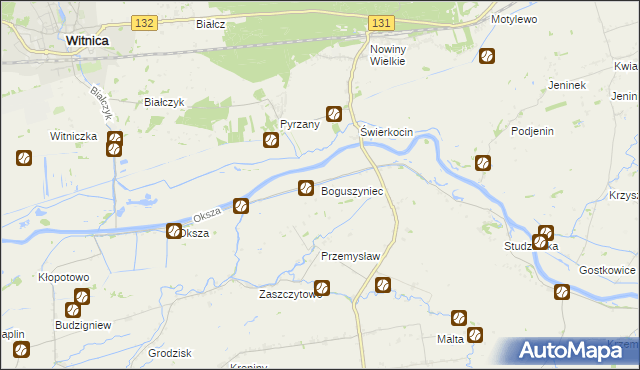 mapa Boguszyniec gmina Witnica, Boguszyniec gmina Witnica na mapie Targeo