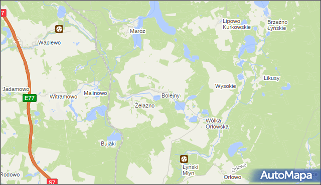 mapa Bolejny, Bolejny na mapie Targeo