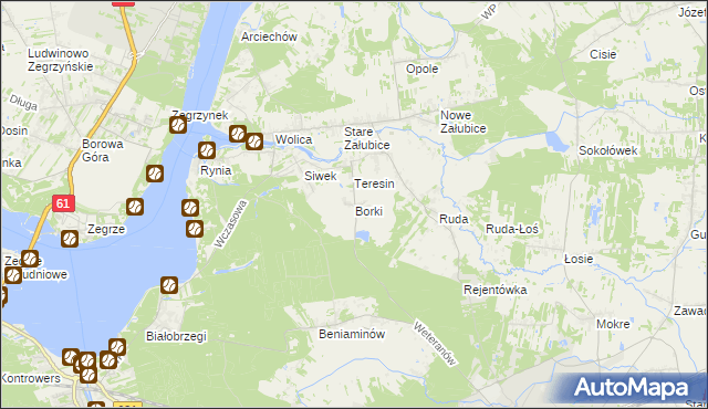 mapa Borki gmina Radzymin, Borki gmina Radzymin na mapie Targeo