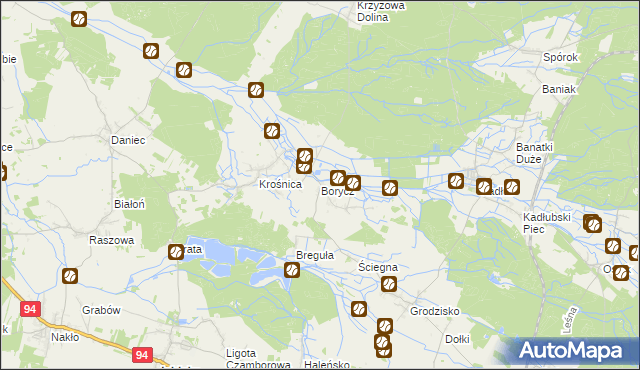 mapa Borycz, Borycz na mapie Targeo