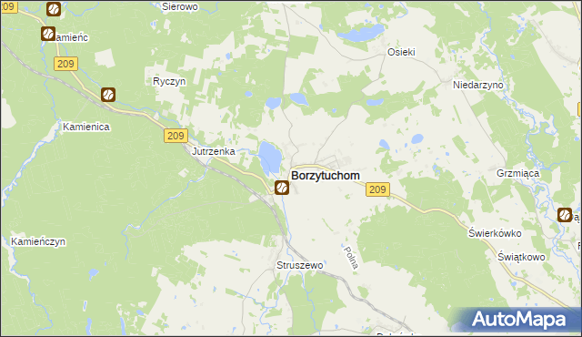 mapa Borzytuchom, Borzytuchom na mapie Targeo