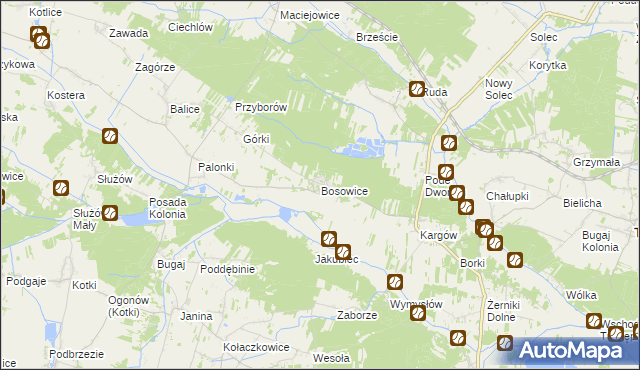 mapa Bosowice, Bosowice na mapie Targeo