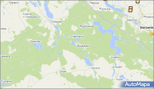 mapa Bożejewko, Bożejewko na mapie Targeo