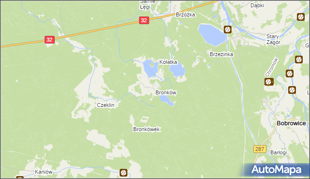 mapa Bronków, Bronków na mapie Targeo