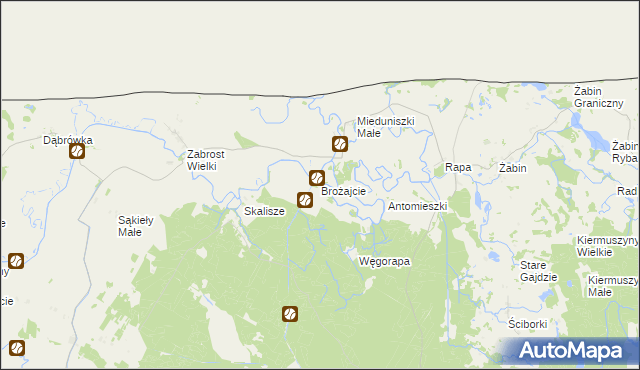 mapa Brożajcie, Brożajcie na mapie Targeo