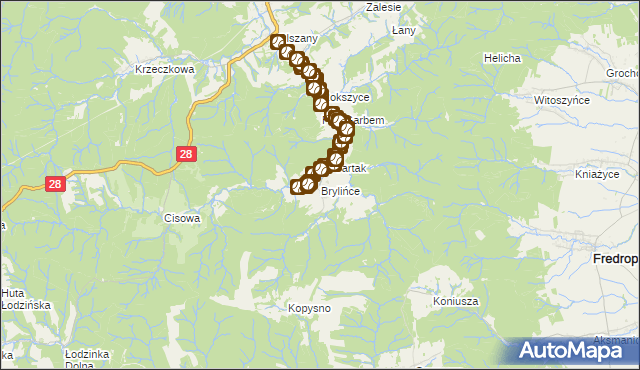 mapa Brylińce, Brylińce na mapie Targeo