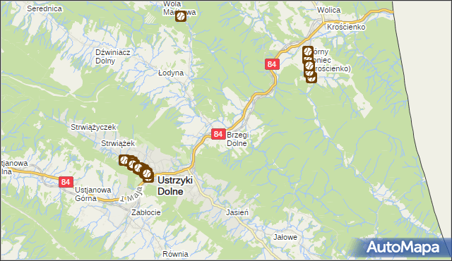 mapa Brzegi Dolne, Brzegi Dolne na mapie Targeo