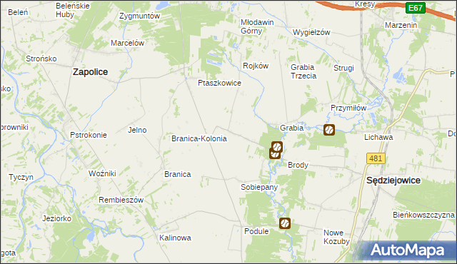 mapa Brzeski gmina Sędziejowice, Brzeski gmina Sędziejowice na mapie Targeo