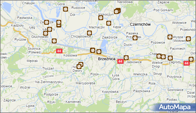 mapa Brzeźnica powiat wadowicki, Brzeźnica powiat wadowicki na mapie Targeo