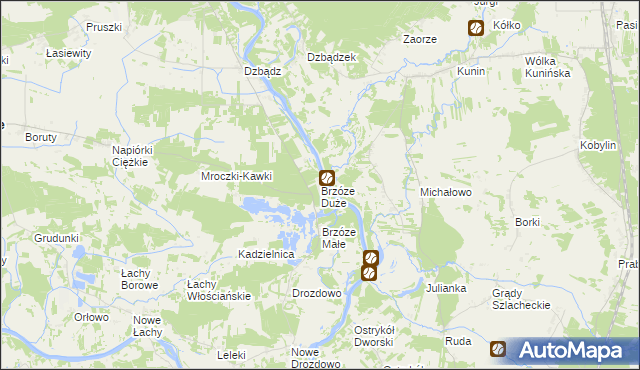 mapa Brzóze Duże, Brzóze Duże na mapie Targeo