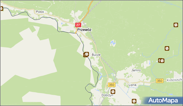 mapa Bucze gmina Przewóz, Bucze gmina Przewóz na mapie Targeo