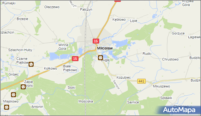 mapa Bugaj gmina Miłosław, Bugaj gmina Miłosław na mapie Targeo