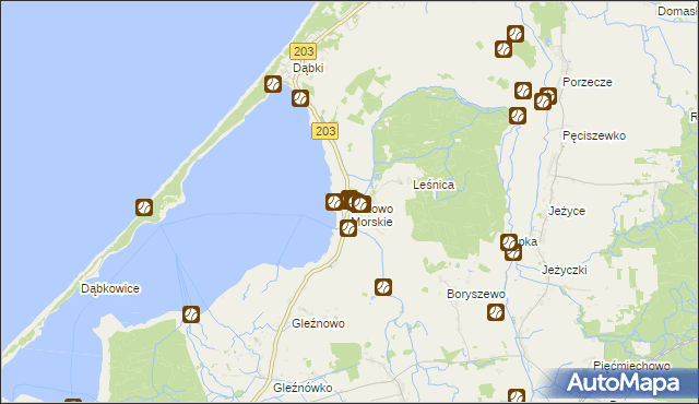 mapa Bukowo Morskie, Bukowo Morskie na mapie Targeo