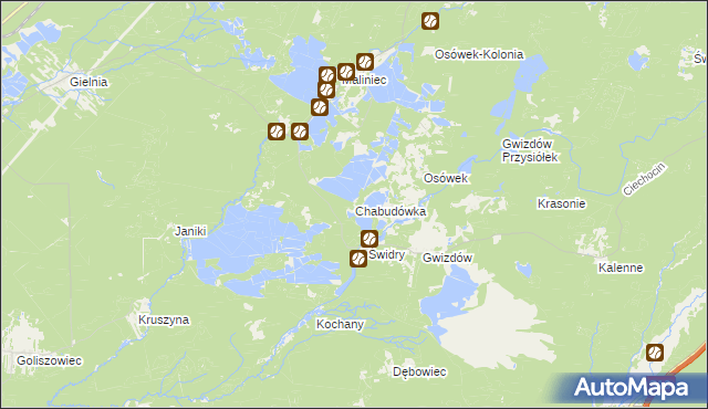 mapa Chabudówka, Chabudówka na mapie Targeo