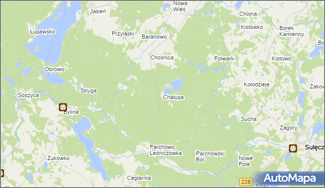 mapa Chałupa, Chałupa na mapie Targeo