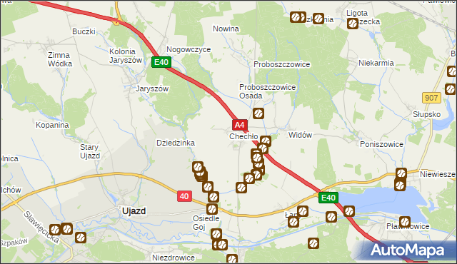 mapa Chechło gmina Rudziniec, Chechło gmina Rudziniec na mapie Targeo