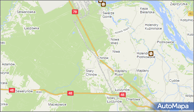 mapa Chinów, Chinów na mapie Targeo