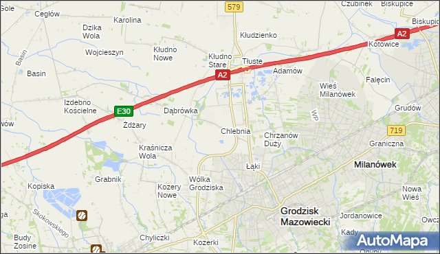 mapa Chlebnia, Chlebnia na mapie Targeo