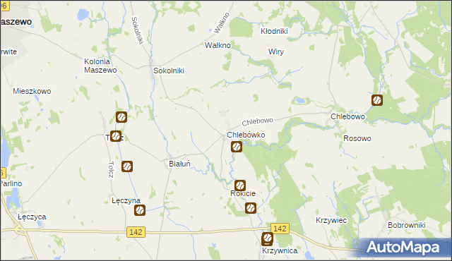 mapa Chlebówko, Chlebówko na mapie Targeo