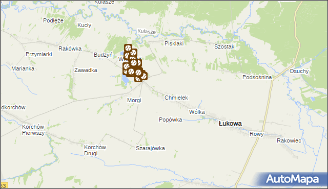 mapa Chmielek, Chmielek na mapie Targeo