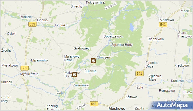 mapa Choczeń, Choczeń na mapie Targeo