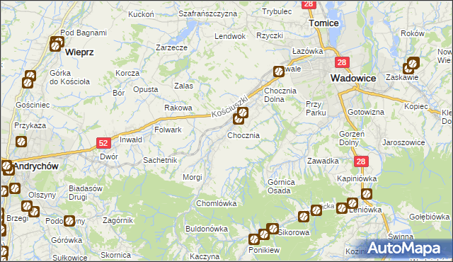 mapa Chocznia, Chocznia na mapie Targeo