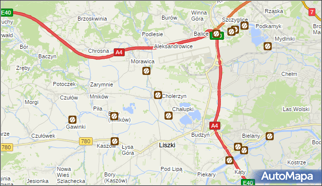 mapa Cholerzyn, Cholerzyn na mapie Targeo