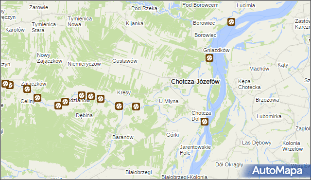 mapa Chotcza Górna, Chotcza Górna na mapie Targeo