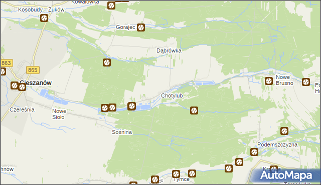 mapa Chotylub, Chotylub na mapie Targeo