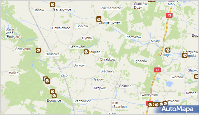 mapa Chrabków, Chrabków na mapie Targeo