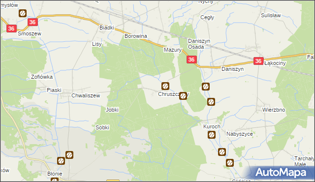 mapa Chruszczyny, Chruszczyny na mapie Targeo