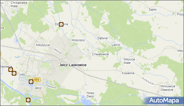 mapa Chwałowice gmina Jelcz-Laskowice, Chwałowice gmina Jelcz-Laskowice na mapie Targeo