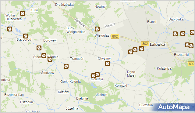 mapa Chyżyny, Chyżyny na mapie Targeo