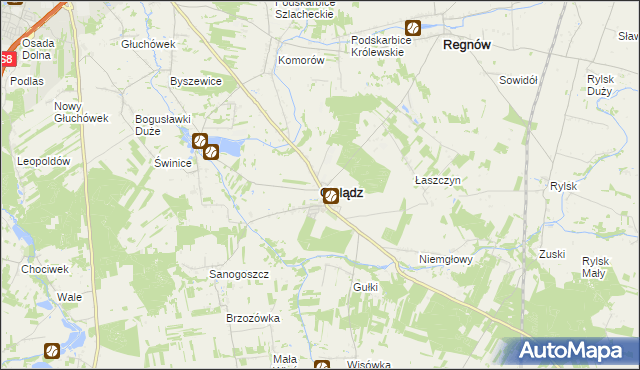 mapa Cielądz, Cielądz na mapie Targeo