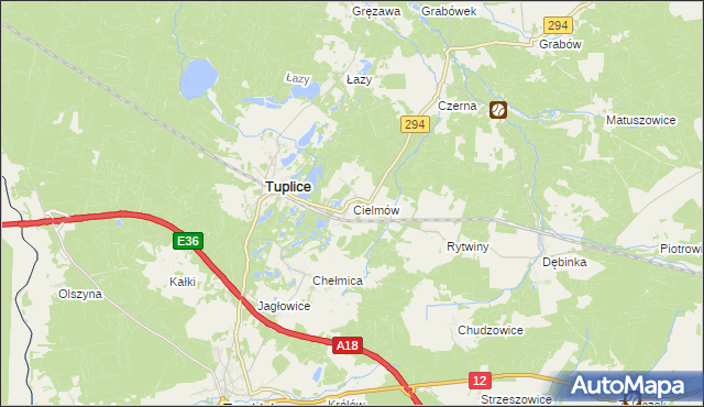 mapa Cielmów, Cielmów na mapie Targeo