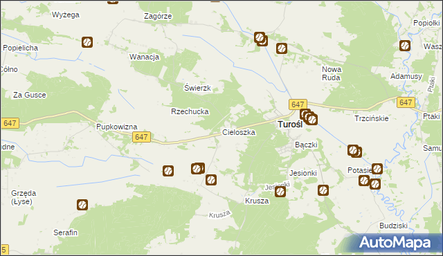 mapa Cieloszka, Cieloszka na mapie Targeo