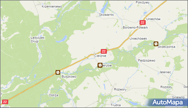 mapa Cierznie, Cierznie na mapie Targeo