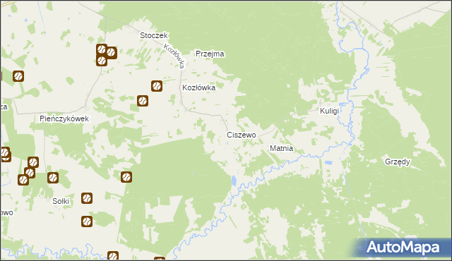 mapa Ciszewo, Ciszewo na mapie Targeo