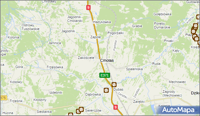 mapa Cmolas, Cmolas na mapie Targeo