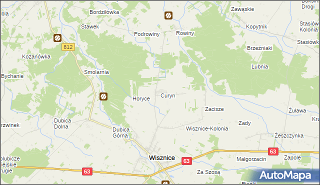 mapa Curyn, Curyn na mapie Targeo