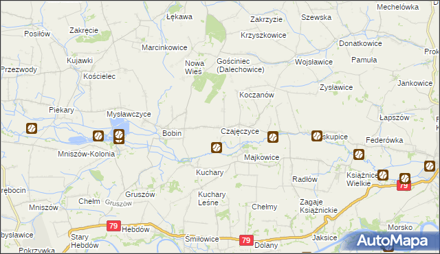 mapa Czajęczyce, Czajęczyce na mapie Targeo