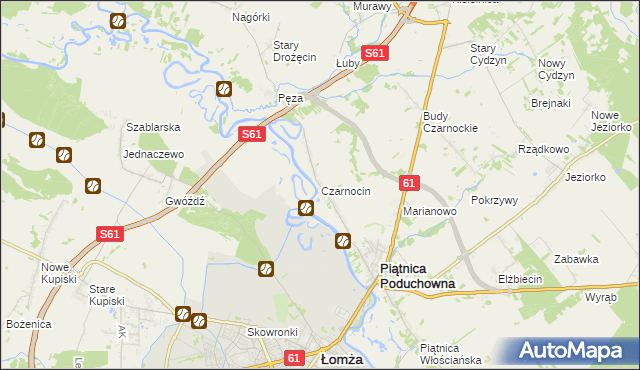 mapa Czarnocin gmina Piątnica, Czarnocin gmina Piątnica na mapie Targeo