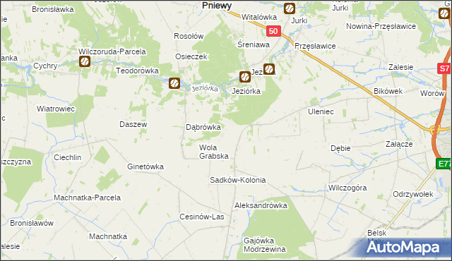 mapa Czekaj gmina Pniewy, Czekaj gmina Pniewy na mapie Targeo