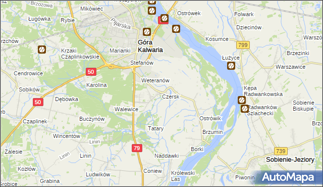 mapa Czersk gmina Góra Kalwaria, Czersk gmina Góra Kalwaria na mapie Targeo