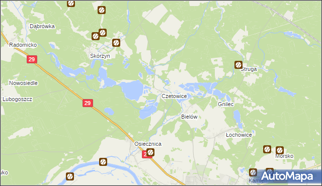 mapa Czetowice, Czetowice na mapie Targeo