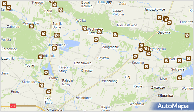 mapa Czyżów gmina Stopnica, Czyżów gmina Stopnica na mapie Targeo