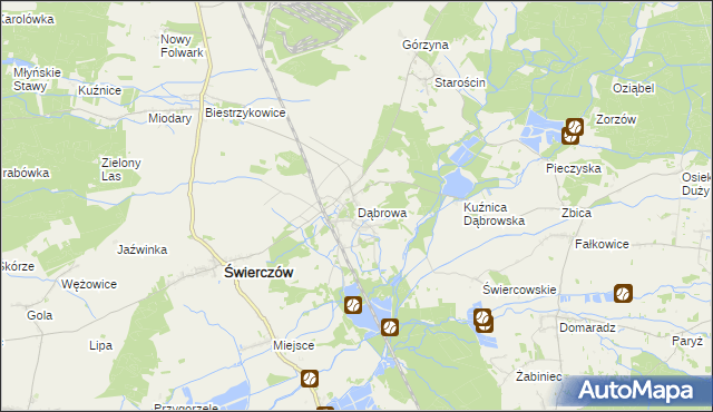 mapa Dąbrowa gmina Świerczów, Dąbrowa gmina Świerczów na mapie Targeo