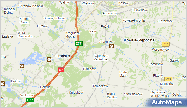 mapa Dąbrówka Zabłotnia, Dąbrówka Zabłotnia na mapie Targeo