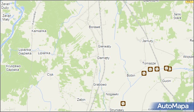 mapa Damięty, Damięty na mapie Targeo