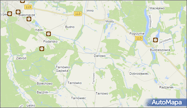 mapa Danowo gmina Goleniów, Danowo gmina Goleniów na mapie Targeo